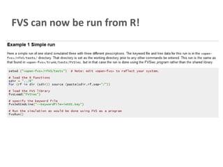 FVS can now be run from R!
 