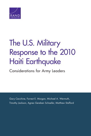 The U.S. Military Response to the 2010 Haiti Earthquake | PDF