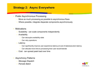 Strategy 2: Async Everywhere

• Prefer Asynchronous Processing
   – Move as much processing as possible to asynchronous fl...