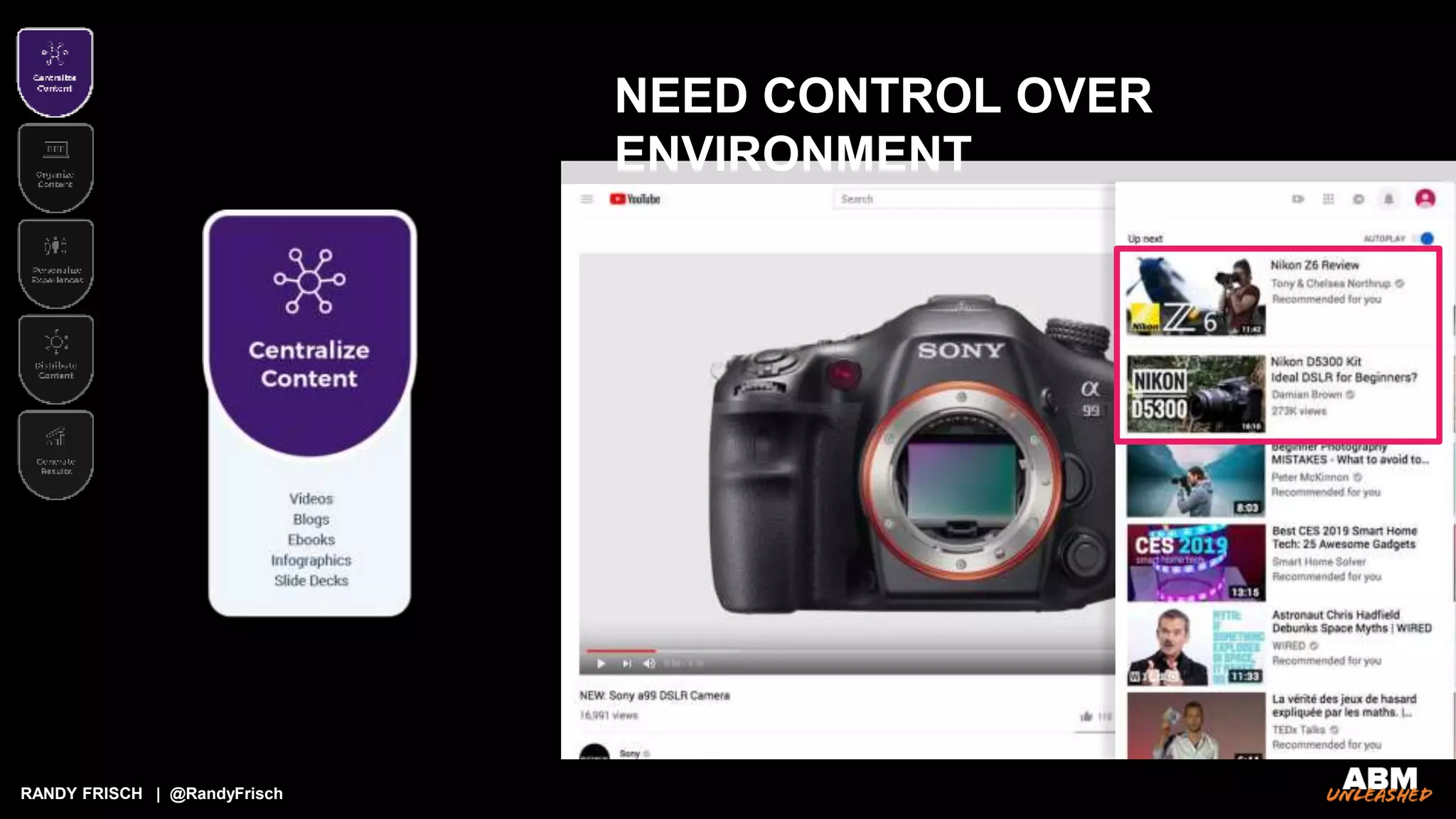 RANDY FRISCH | @RandyFrisch
NEED CONTROL OVER
ENVIRONMENT
 