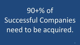 3
90+% of
Successful Companies
need to be acquired.
 