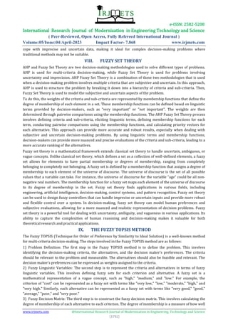 Fuzzy AHP and Fuzzy TOPSIS as an effective and powerful Multi-Criteria ...