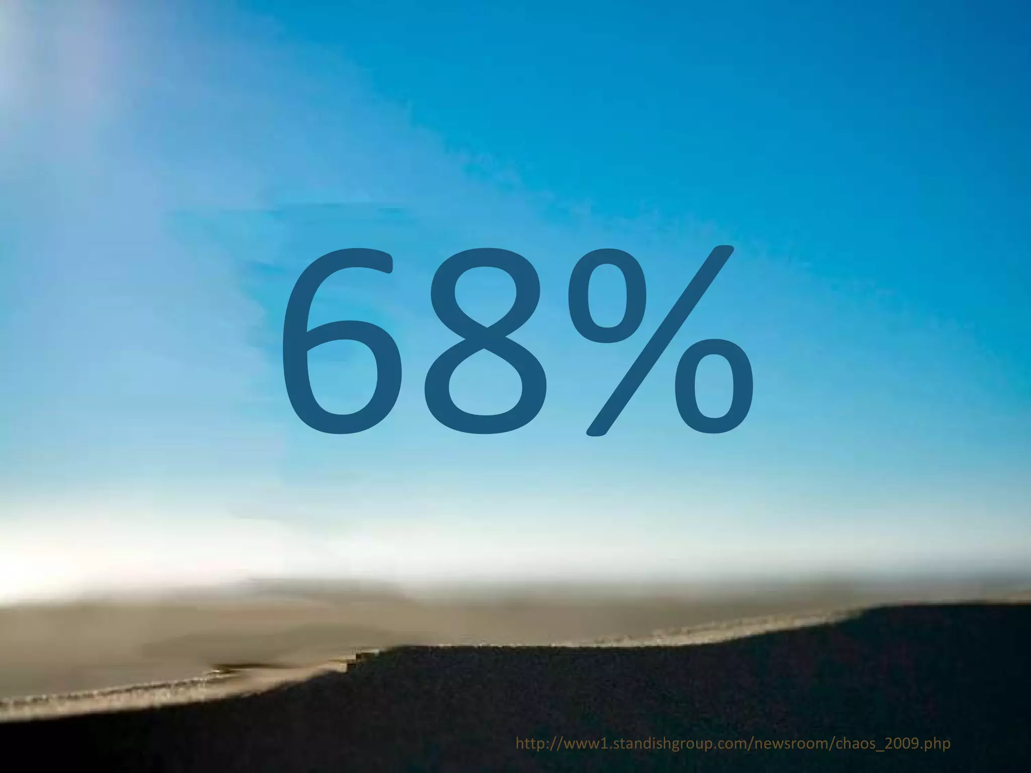 68% http://www1.standishgroup.com/newsroom/chaos_2009.php 