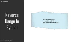 What is Range Function? | Range in Python Explained | Edureka | PPT