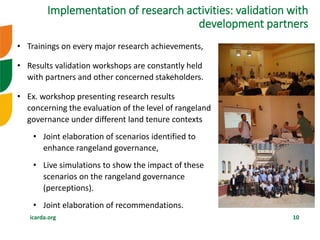 Research investments in institutional innovations: The case of rangeland governance in Tunisia―Ongoing rangeland research and outcomes of IFAD-ICARDA-NARS 