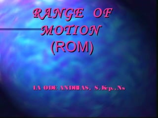 RANGE OF
MOTION
(ROM)
LA ODE ANDR
IAS, S. K , Ns
ep.

 