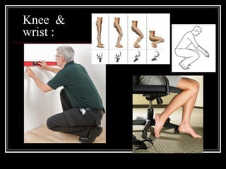 Knee &
wrist :
 