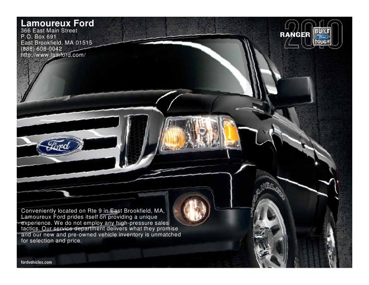 2010 Ford Ranger Lamoureux Ford Worcester Massachusetts