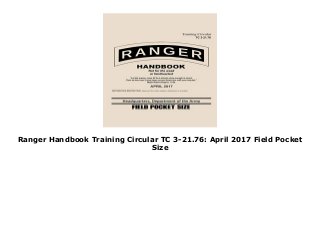 Patrolling Ranger Handbook Ranger Training Manual | NRM Park Ranger Gateway: Orientation – KKII