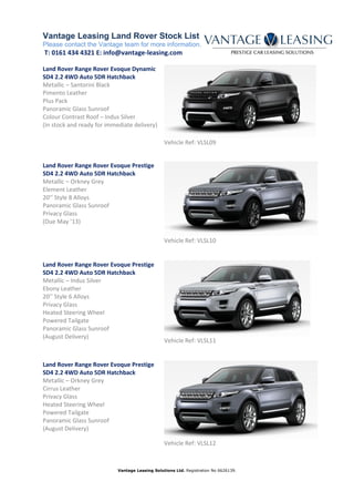 Range rover evoque leasing | PDF