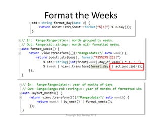 Format the Weeks
Copyright Eric Niebler 2015
 