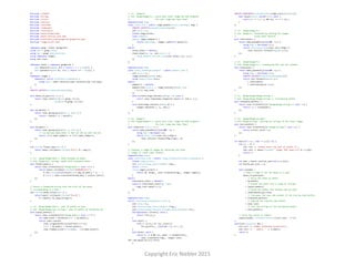 #include <cstddef>
#include <string>
#include <vector>
#include <utility>
#include <iostream>
#include <stdexcept>
#include <functional>
#include <boost/format.hpp>
#include <boost/lexical_cast.hpp>
#include <boost/date_time/gregorian/gregorian.hpp>
#include <range/v3/all.hpp>
namespace greg = boost::gregorian;
using date = greg::date;
using day = greg::date_duration;
using namespace ranges;
using std::cout;
namespace boost { namespace gregorian {
date &operator++(date &d) { return d = d + day(1); }
date operator++(date &d, int) { return ++d - day(1); }
}}
namespace ranges {
template<> struct difference_type<date> {
using type = date::duration_type::duration_rep::int_type;
};
}
CONCEPT_ASSERT(Incrementable<date>());
auto dates_in_year(int year) {
return view::iota(date{year,greg::Jan,1},
date{year+1,greg::Jan,1});
}
auto by_month() {
return view::group_by([](date a, date b) {
return a.month() == b.month();
});
}
auto by_week() {
return view::group_by([](date a, date b) {
// ++a because week_numer is Mon-Sun and we want Sun-Sat
return (++a).week_number() == (++b).week_number();
});
}
std::string format_day(date d) {
return boost::str(boost::format("%|3|") % d.day());
}
// In: Range<Range<date>>: month grouped by weeks.
// Out: Range<std::string>: month with formatted weeks.
auto format_weeks() {
return view::transform([](/*Range<date>*/ auto week) {
return boost::str(boost::format("%1%%2%%|22t|")
% std::string((int)front(week).day_of_week() * 3, ' ')
% (week | view::transform(format_day) | action::join));
});
}
// Return a formatted string with the title of the month
// corresponding to a date.
std::string month_title(date d) {
return boost::str(boost::format("%|=22|")
% d.month().as_long_string());
}
// In: Range<Range<date>>: year of months of days
// Out: Range<Range<std::string>>: year of months of formatted wks
auto layout_months() {
return view::transform([](/*Range<date>*/ auto month) {
int week_count = distance(month | by_week());
return view::concat(
view::single(month_title(front(month))),
month | by_week() | format_weeks(),
view::repeat_n(std::string(22,' '),6-week_count));
});
}
Copyright Eric Niebler 2015
// In: Range<T>
// Out: Range<Range<T>>, where each inner range has $n$ elements.
// The last range may have fewer.
template<class Rng>
class chunk_view : public range_adaptor<chunk_view<Rng>, Rng> {
CONCEPT_ASSERT(ForwardIterable<Rng>());
std::size_t n_;
friend range_access;
class adaptor;
adaptor begin_adaptor() {
return adaptor{n_, ranges::end(this->base())};
}
public:
chunk_view() = default;
chunk_view(Rng rng, std::size_t n)
: range_adaptor_t<chunk_view>(std::move(rng)), n_(n)
{}
};
template<class Rng>
class chunk_view<Rng>::adaptor : public adaptor_base {
std::size_t n_;
range_sentinel_t<Rng> end_;
using adaptor_base::prev;
public:
adaptor() = default;
adaptor(std::size_t n, range_sentinel_t<Rng> end)
: n_(n), end_(end)
{}
auto current(range_iterator_t<Rng> it) const {
return view::take(make_range(std::move(it), end_), n_);
}
void next(range_iterator_t<Rng> &it) {
ranges::advance(it, n_, end_);
}
};
// In: Range<T>
// Out: Range<Range<T>>, where each inner range has $n$ elements.
// The last range may have fewer.
auto chunk(std::size_t n) {
return make_pipeable([=](auto&& rng) {
using Rng = decltype(rng);
return chunk_view<view::all_t<Rng>>{
view::all(std::forward<Rng>(rng)), n};
});
}
// Flattens a range of ranges by iterating the inner
// ranges in round-robin fashion.
template<class Rngs>
class interleave_view : public range_facade<interleave_view<Rngs>> {
friend range_access;
std::vector<range_value_t<Rngs>> rngs_;
struct cursor;
cursor begin_cursor() {
return {0, &rngs_, view::transform(rngs_, ranges::begin)};
}
public:
interleave_view() = default;
explicit interleave_view(Rngs rngs)
: rngs_(std::move(rngs))
{}
};
template<class Rngs>
struct interleave_view<Rngs>::cursor {
std::size_t n_;
std::vector<range_value_t<Rngs>> *rngs_;
std::vector<range_iterator_t<range_value_t<Rngs>>> its_;
decltype(auto) current() const {
return *its_[n_];
}
void next() {
if(0 == ((++n_) %= its_.size()))
for_each(its_, [](auto& it){ ++it; });
}
bool done() const {
return n_ == 0 && its_.end() != mismatch(its_,
view::transform(*rngs_, ranges::end),
std::not_equal_to<>()).first;
}
CONCEPT_REQUIRES(ForwardIterable<range_value_t<Rngs>>())
bool equal(cursor const& that) const {
return n_ == that.n_ && its_ == that.its_;
}
};
// In: Range<Range<T>>
// Out: Range<T>, flattened by walking the ranges
// round-robin fashion.
auto interleave() {
return make_pipeable([](auto&& rngs) {
using Rngs = decltype(rngs);
return interleave_view<view::all_t<Rngs>>(
view::all(std::forward<Rngs>(rngs)));
});
}
// In: Range<Range<T>>
// Out: Range<Range<T>>, transposing the rows and columns.
auto transpose() {
return make_pipeable([](auto&& rngs) {
using Rngs = decltype(rngs);
CONCEPT_ASSERT(ForwardIterable<Rngs>());
return std::forward<Rngs>(rngs)
| interleave()
| chunk(distance(rngs));
});
}
// In: Range<Range<Range<string>>>
// Out: Range<Range<Range<string>>>, transposing months.
auto transpose_months() {
return view::transform([](/*Range<Range<string>>*/ auto rng) {
return rng | transpose();
});
}
// In: Range<Range<string>>
// Out: Range<string>, joining the strings of the inner ranges
auto join_months() {
return view::transform([](/*Range<string>*/ auto rng) {
return action::join(rng);
});
}
int main(int argc, char *argv[]) try {
if(argc < 2) {
std::cerr << "Please enter the year to format.n";
std::cerr << boost::format(" Usage: %1% <year>n") % argv[0];
return 1;
}
int year = boost::lexical_cast<int>(argv[1]);
int months_per_line = 3;
auto calendar =
// Make a range of all the dates in a year:
dates_in_year(year)
// Group the dates by month:
| by_month()
// Format the month into a range of strings:
| layout_months()
// Group the months that belong side-by-side:
| chunk(months_per_line)
// Transpose the rows and columns of the size-by-side months:
| transpose_months()
// Ungroup the side-by-side months:
| view::join
// Join the strings of the transposed months:
| join_months();
// Write the result to stdout:
copy(calendar, ostream_iterator<>(std::cout, "n"));
}
catch(std::exception &e) {
std::cerr << "ERROR: Unhandled exceptionn";
std::cerr << " what(): " << e.what();
return 1;
}
 