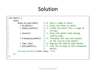 Solution
Copyright Eric Niebler 2015
 