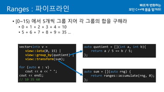 [C++ Korea 2nd Seminar] Ranges for The Cpp Standard Library | PPTX