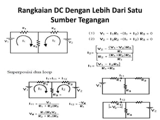 Rangkaian DC Dengan Lebih Dari Satu
Sumber Tegangan
 