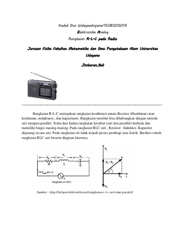 Rangkaian Rlc Pada Sound System