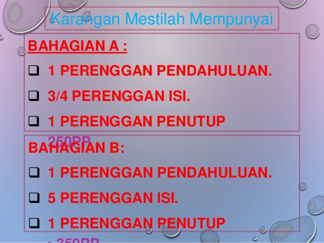 Karangan spm 2021 format RUMUSAN FORMAT