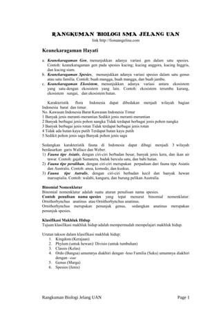 RANGKUMAN BIOLOGI SMA JELANG UAN | PDF