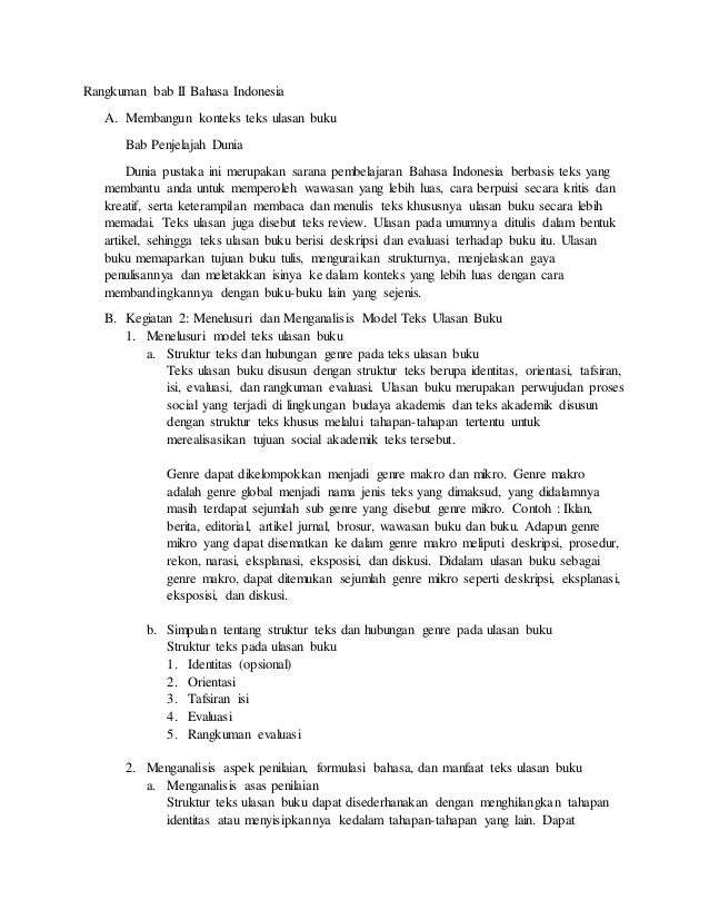 Rangkuman Bab Ii Bahasa Indonesia
