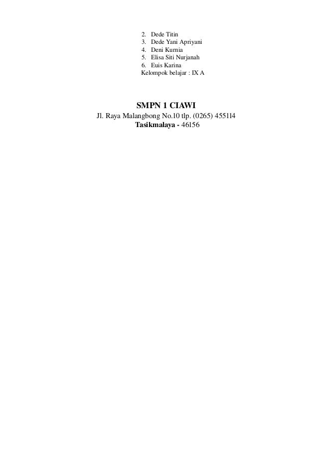 Contoh Rangkuman Buku (SMP N 1 Ciawi)