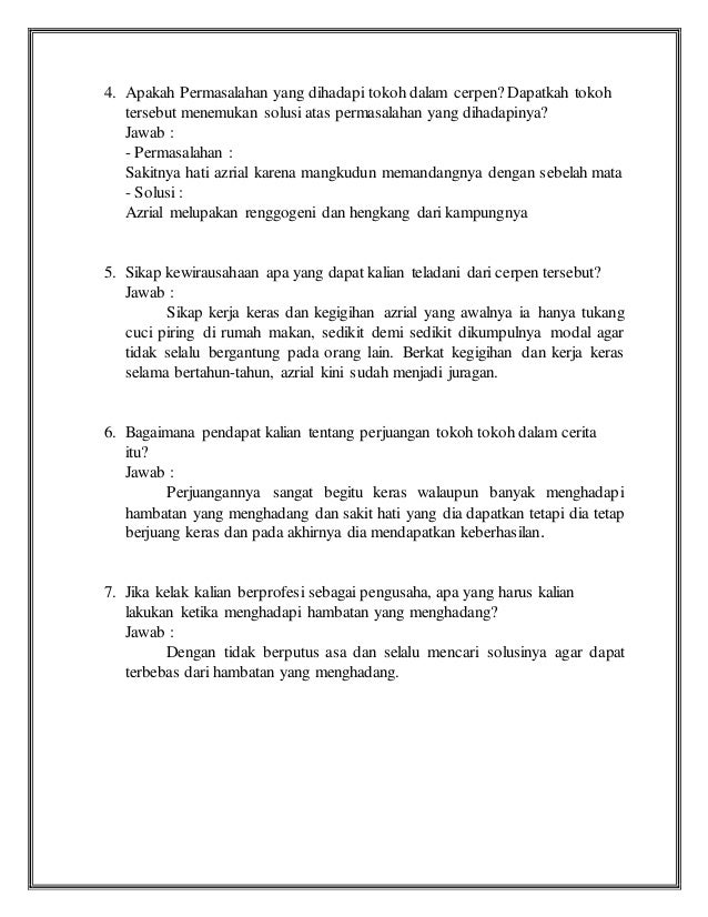 Rangkuman cerpen juru masak dan sulaiman pergi ke tanjung