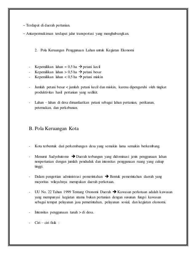 Soal Geografi Pola Keruangan Desa Dan Kota Guru Paud