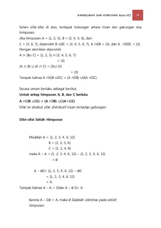 Rangkuman Himpunan