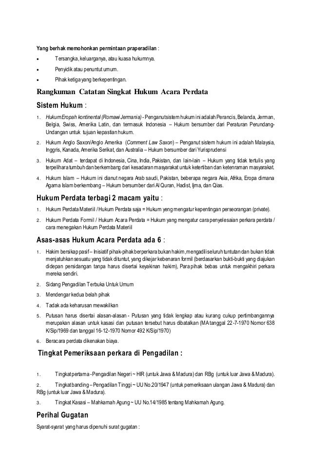Rangkuman hukum acara pidana & perdata