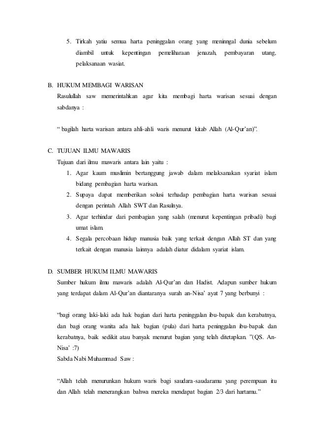 Soal Pilihan Ganda Beserta Jawabannya Tentang Mawaris Soal Pilihan Ganda Beserta Jawabannya Tentang Mawaris