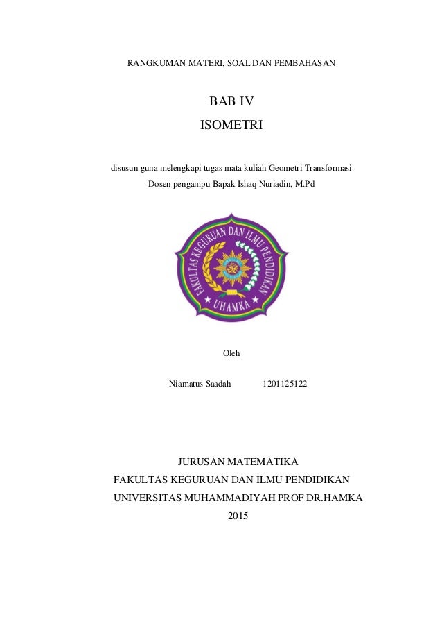 Rangkuman Materi Isometri