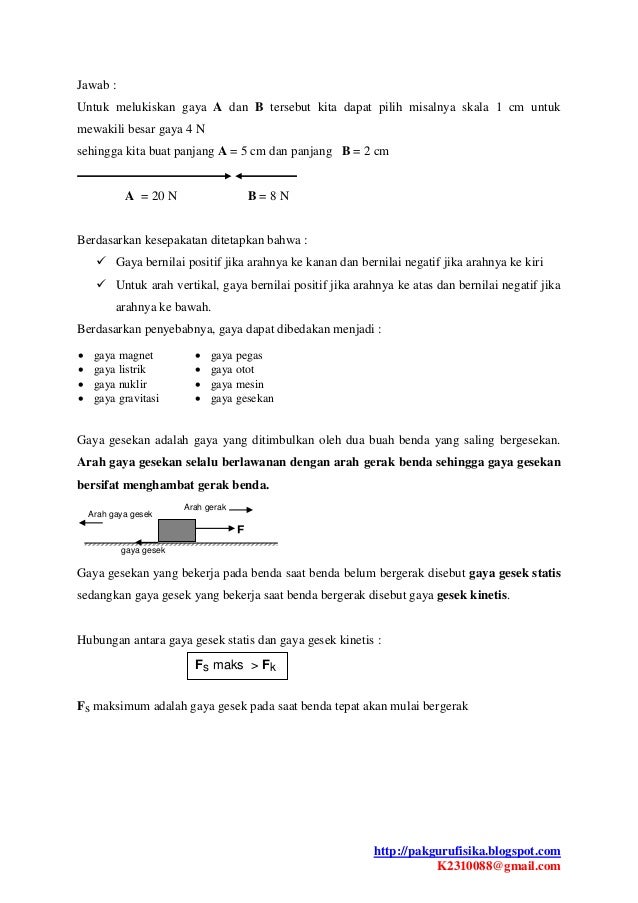 Rangkuman materi Fisika SMP kelas 8