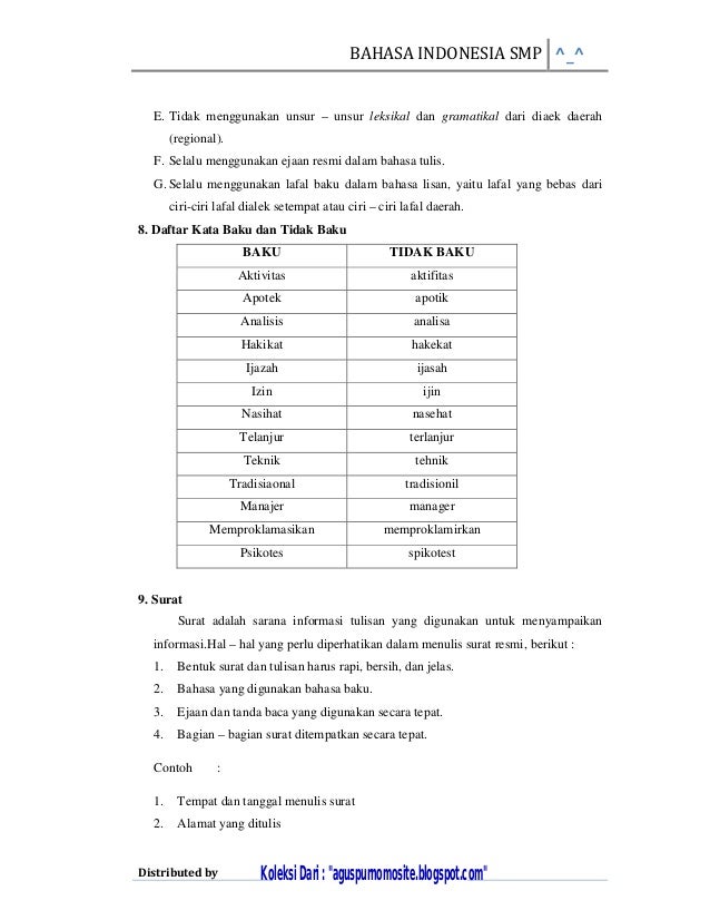 Rangkuman Materi UN Bahasa Indonesia SMP Rangkuman Materi UN Bahasa Indonesia SMP