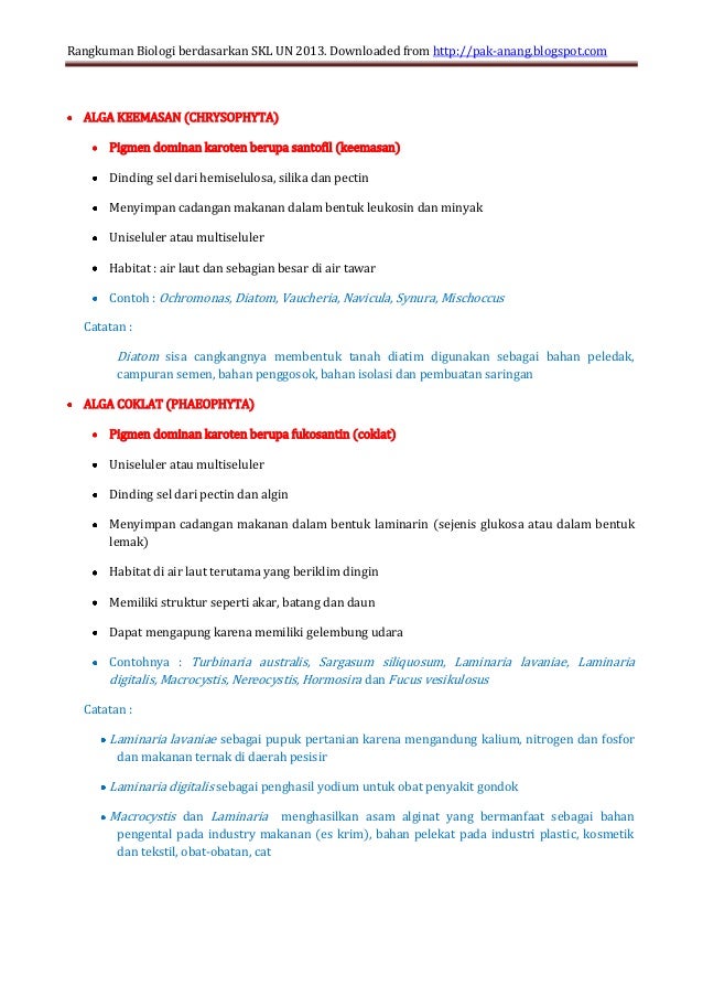  Rangkuman  materi un biologi  sma berdasarkan skl 2013