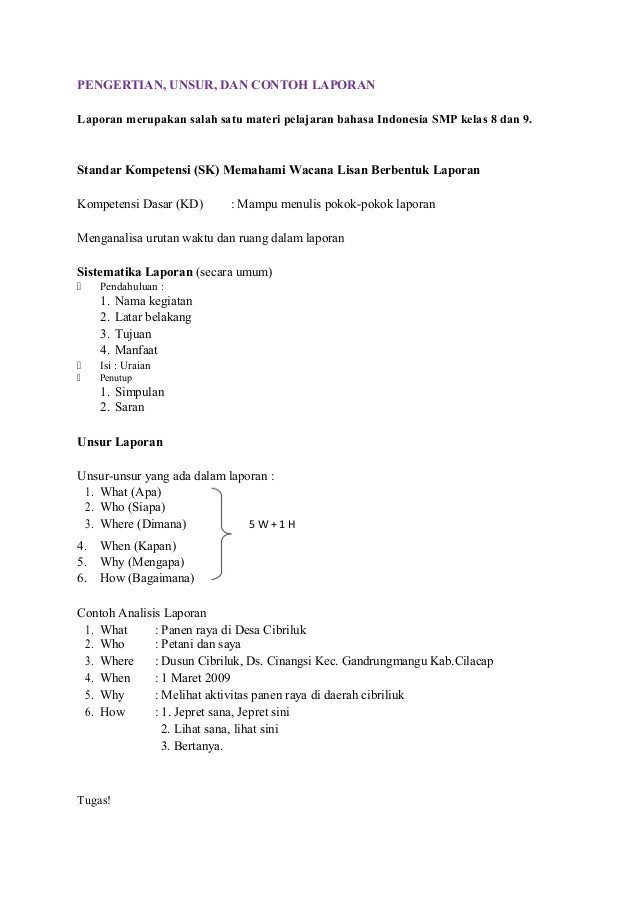 Rangkuman Pelajaran Bahasa Indonesia Smp 1