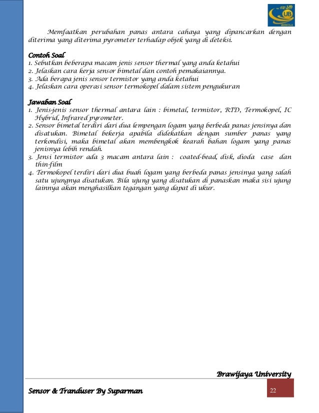 Rangkuman Sensor Tranduser By Suparman