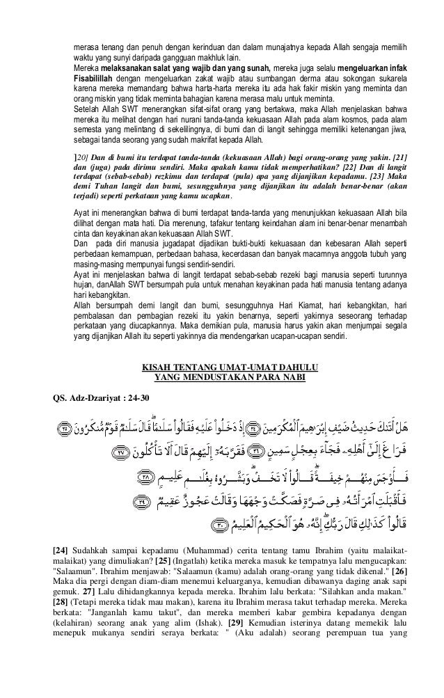 Asbabun Nuzul Surat Adz Dzariyat