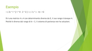 Rango di una matrice e teorema di rouche capelli | PPTX