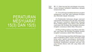 PERATURAN
MESYUARAT
15(3) DAN 15(5)
 