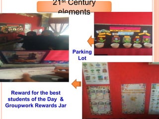 21st Century
elements
Parking
Lot
Reward for the best
students of the Day &
Groupwork Rewards Jar
Seminar Pendidikan Perlis 2016
 