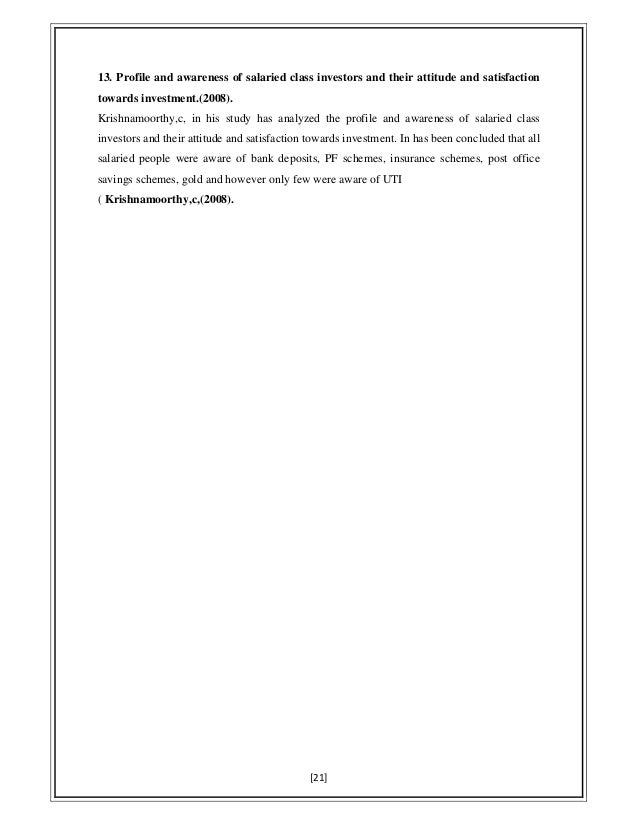 investment pattern of salaried individuals