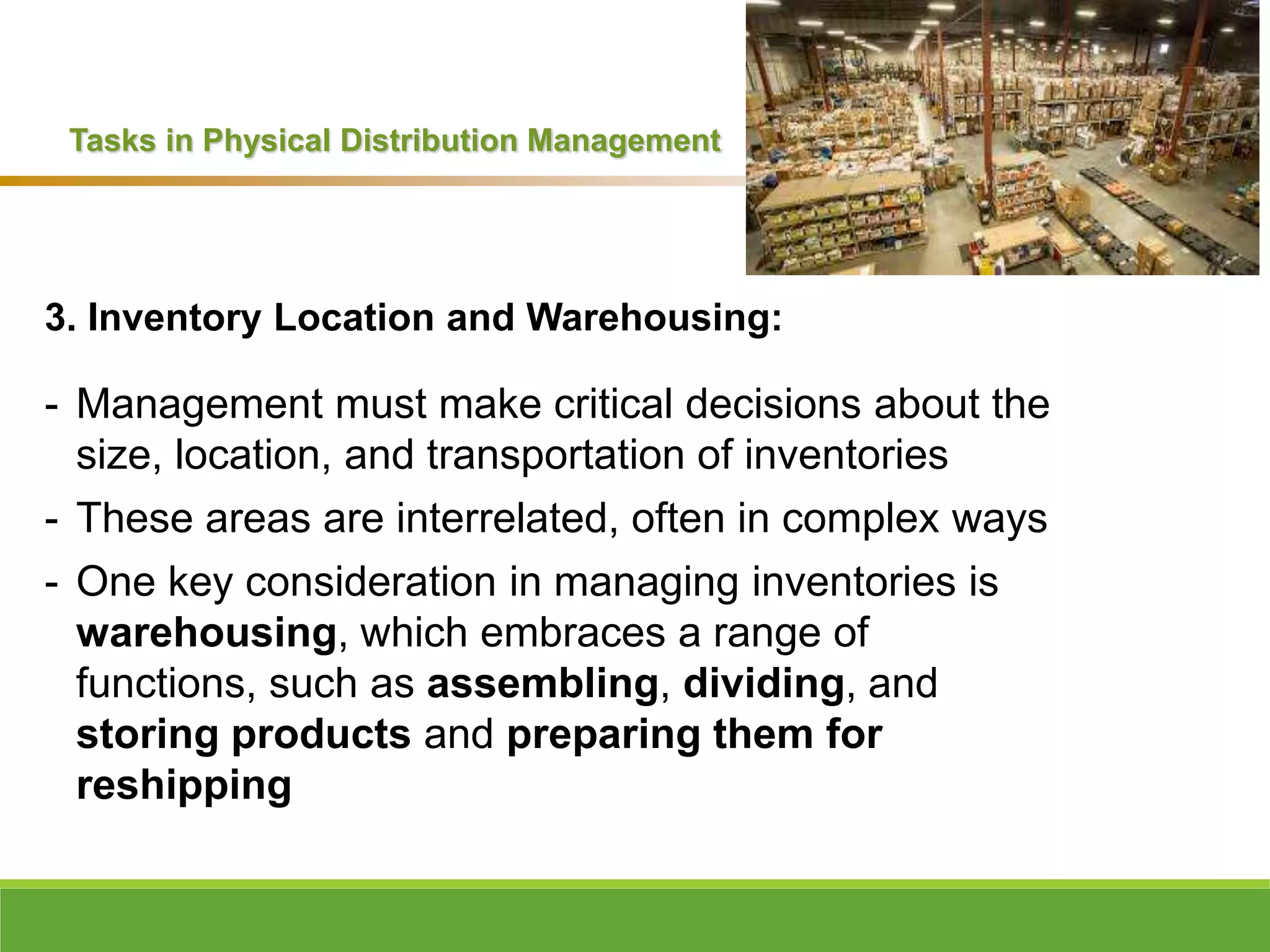 tasks of physical distribution | PPTX