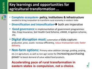 Agricultural Transformation in Eastern India: Micro-level Evidences