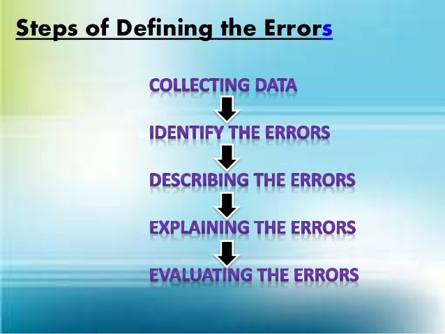 SURVEY OF ERROR ANALYSIS