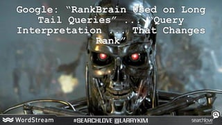 Google: “RankBrain Used on Long
Tail Queries” ... “Query
Interpretation ... That Changes
Rank”
 