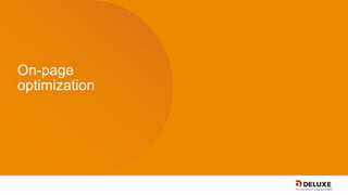 On-page
optimization
 