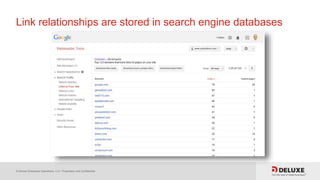 © Deluxe Enterprise Operations, LLC. Proprietary and Confidential.
Link relationships are stored in search engine databases
 