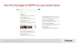© Deluxe Enterprise Operations, LLC. Proprietary and Confidential.
Own the first page of SERPs for your brand name
 