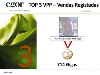 TOP 3 VPP – Vendas RegistadasOUTSOURCING3Paulo Alexandre Francisco714 Gigas429-07-2009
