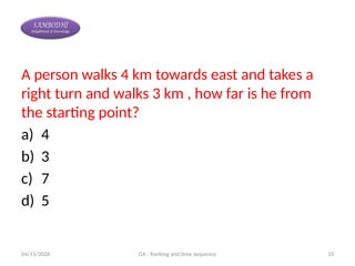 General Aptitude: Ranking, Time Sequence & Direction Problems for GATE ...