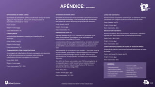 APÊNDICE: INDICADORES
113
OPERADORAS DE BANDA LARGA
Quantidade de prestadoras (CNPJ) que oferecem serviço de banda
larga (com mais de 50 mil acessos em serviço) na base de
velocidade contratada da Anatel.
Fonte: Anatel
Origem: Acesse aqui.
Eixos relacionados: TIC
COBERTURA 4G
Percentual dos Moradores Cobertos por Cobertura 4G no
município.
Fonte: Anatel, mai/21
Origem: Acesse aqui.
Eixos relacionados: TIC
TRABALHADORES COM ENSINO SUPERIOR
Porcentagem de trabalhadores formais empregados em dezembro
de 2018 com ensino superior completo, sobre o total de
trabalhadores formais empregados no município.
Fonte: RAIS, 2019
Origem: Acesse aqui.
Eixos relacionados: TIC - EDU
DENSIDADE DE BANDA LARGA
Densidade dos acessos em serviço associados a prestação do Serviço
de Comunicação Multimídia – SCM (banda larga fixa) representado
pelo número de acessos em serviço por grupo de 100 domicílios.
Fonte: Anatel, mai/20
Origem: Acesse aqui.
Eixos relacionados: TIC
EMPREGOS NO SETOR TIC
Indicador baseado na ISO 37122, indicador 5.3 Percentage of the
labour force employed in occupations in the information and
communications technology (ICT) sector
A norma técnica refere-sea quantidade da força de trabalho da cidade
ocupada no setor de Tecnologia e Comunicação. Por meio dos dados
da RAIS (MTE) é possível extrair a quantidades de profissionais no
setor.
Diferentemente da norma técnica que considera a base como “total da
força de trabalho” (empregados e desempregados) o nosso indicador
considera o total de empregos formais na cidade, uma vez que a
quantificação da “força de trabalho” da cidade possui metodologias
diferentes.
Para definir as Classes que compõe o setor TIC foi usado gabarito de
correspondênciaentre a ISIC (United Nations Statistics Division’s
International Standard Industrial Classification of All Economic
Activities) Revisão 4 e o Código CNAE
Fonte: RAIS, 2019
Origem: Acesse aqui e aqui.
Eixos relacionados: TIC - ECO
LEITOS POR HABITANTES
Número de leitos hospitalares existentes por mil habitantes. Métrica
considerada para comparar a oferta de infraestrutura de saúde.
Fonte: Datasus, jun/21.
Origem: Acesse aqui.
Eixos relacionados: SAU
MÉDICOS POR HABITANTES
Número de médicos (Recursos Humanos - Profissionais - Indivíduos -
segundo CBO 2002) sobre o total da população do município.
Fonte: CNES / IBGE, 2020
Origem: Acesse aqui.
Eixos relacionados: SAU
COBERTURA POPULACIONAL DA EQUIPE DE SAÚDE DA FAMÍLIA
Proporção de cobertura populacional estimada pela Equipe de Saúde
da Família.
Fonte: dab.Saude Min Saude, dez/20
Origem: Acesse aqui.
Eixos relacionados: SAU
RANKING CONNECTED SMART CITIES | EDIÇÃO 2021
• Urbanismo (URB)
• Tecnologia e Inovação (TIC)
• Saúde (SAU)
• Segurança (SEG)
• Economia (ECO)
• Governança (GOV)
• Mobilidade (MOB)
• Meio Ambiente (MAM)
• Empreendedorismo(EMP)
• Educação(EDU)
• Energia (ENE)
LEGENDA:
 